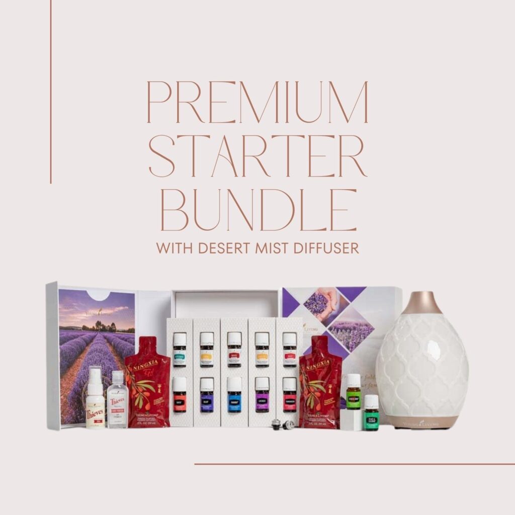 All products included in the Young Living Premium Starter Bundle - Desert Mist.